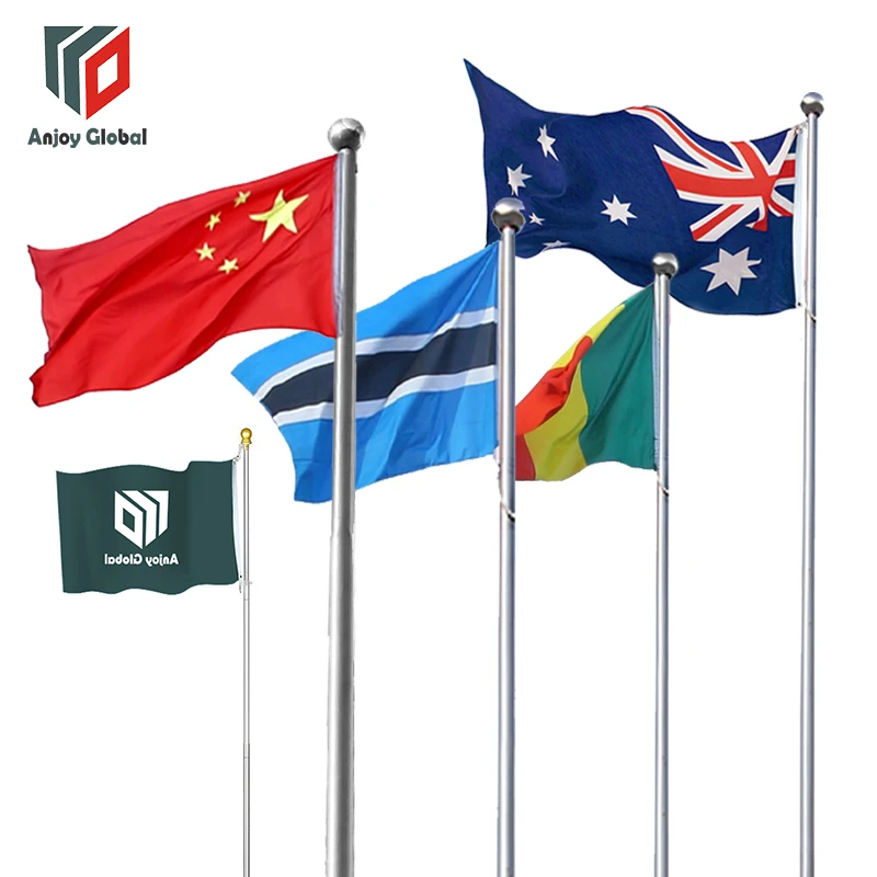 Anjoy Electric Conical Flagpole Internal Halyard Flagpole Aluminum Flagpole For Outdoor