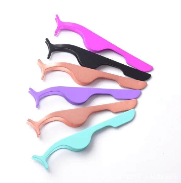 Custom logo Private Label Pink Plastic Lashes Applicator Tweezers Bulk Magnetic Lash Tweezers packaging False Eyelash Tweezers