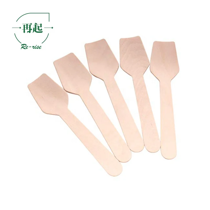 
China Disposable 2020 Hot Square End 2.75 Inch Mini Wood Spoons Certified Eco Friendly Logo Available 