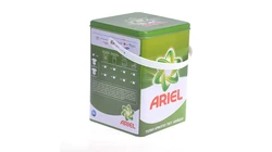 Laundry washing powder metal tin box packaging detergent tin container with plastic handle