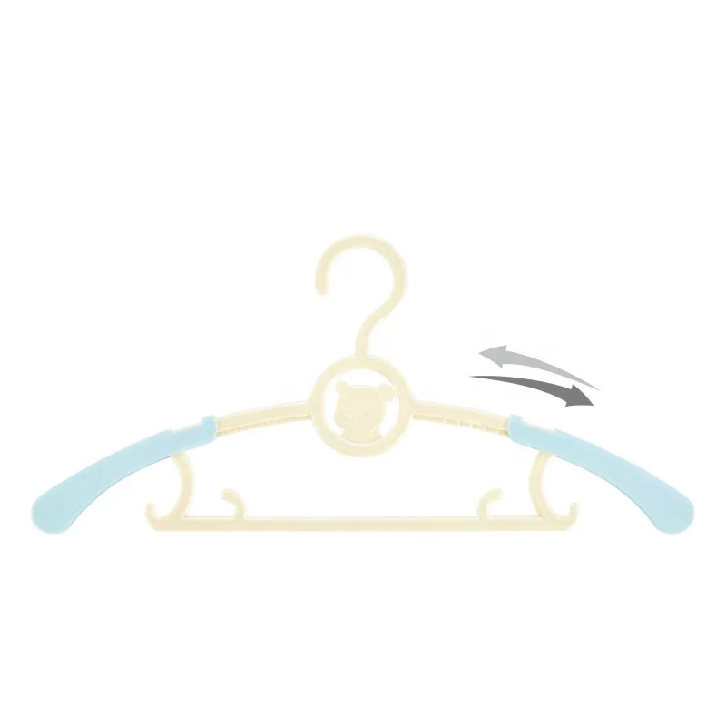 Wholesale Factory Groove Design Scalable Heavy-Duty Plastic Baby Clothing Hangers for Baby Children Kids