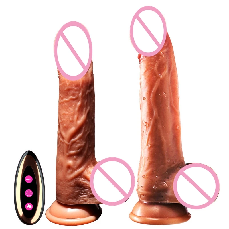 Wireless Remote Telescopic Dildo Vibrator Layer Silicone Penis Heating Realistic Dildo  Sex Toy For Women Shop