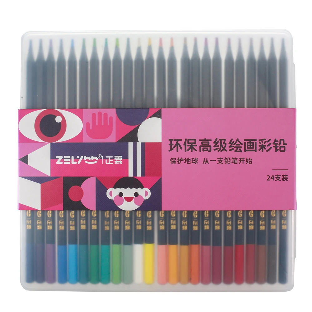 ZL153 высококачественный профессиональный производитель 7 дюймов цветной черный пенал цветной карандаш для детей