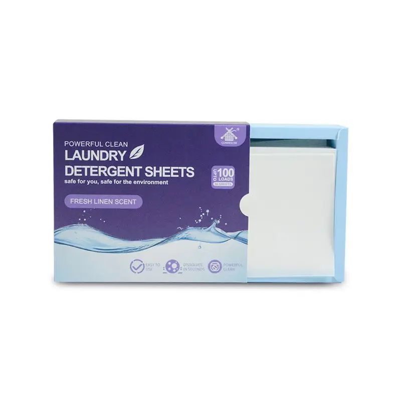 Wholesale laundry sheets natural laundry detergent concentrated formula washing strips detergent sheets for clothes cleaning