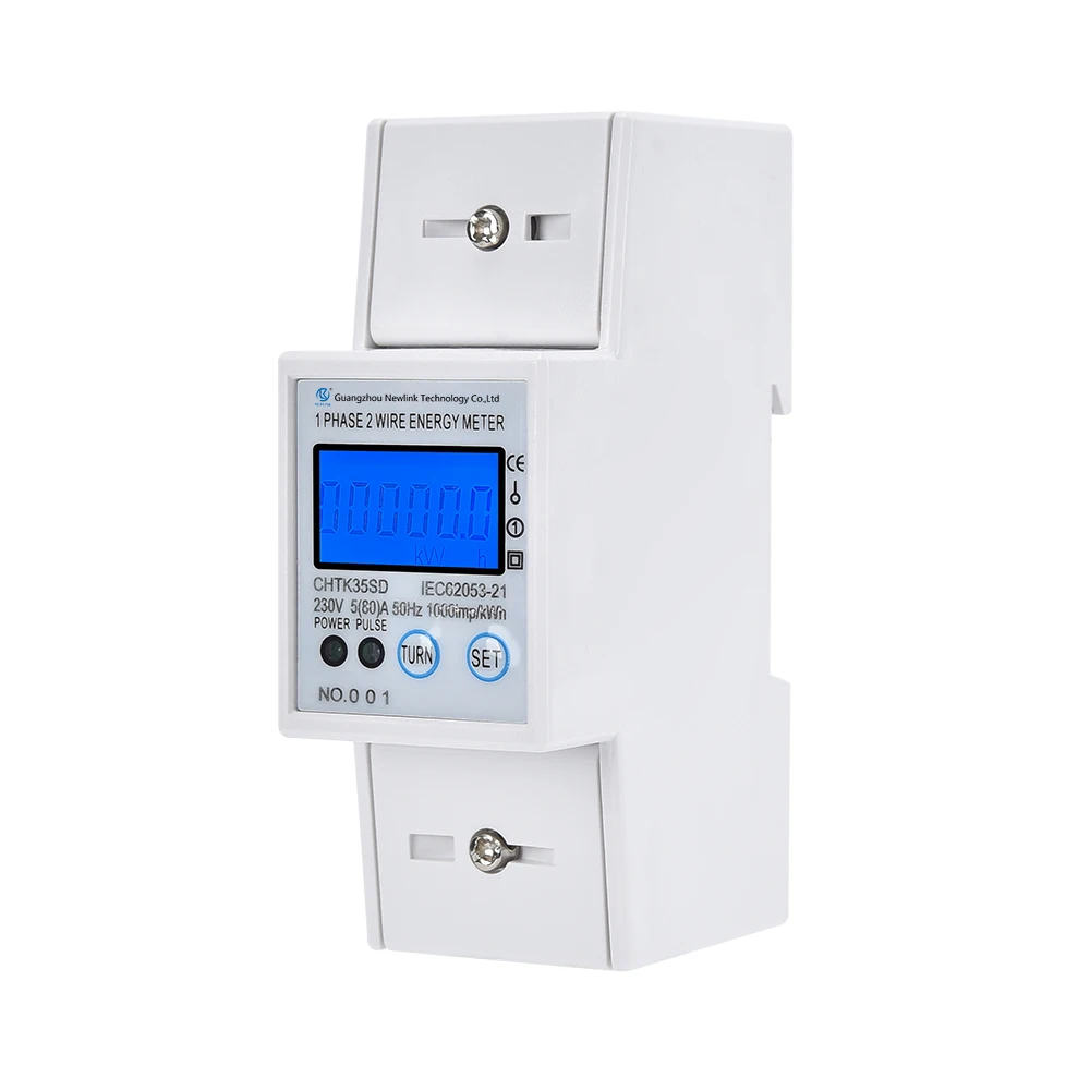 CE  IEC digital  meter electrical instruments programmable reading prepaid  electricity meter 2P type single-phase rail energy Energy analyzer Electric meter