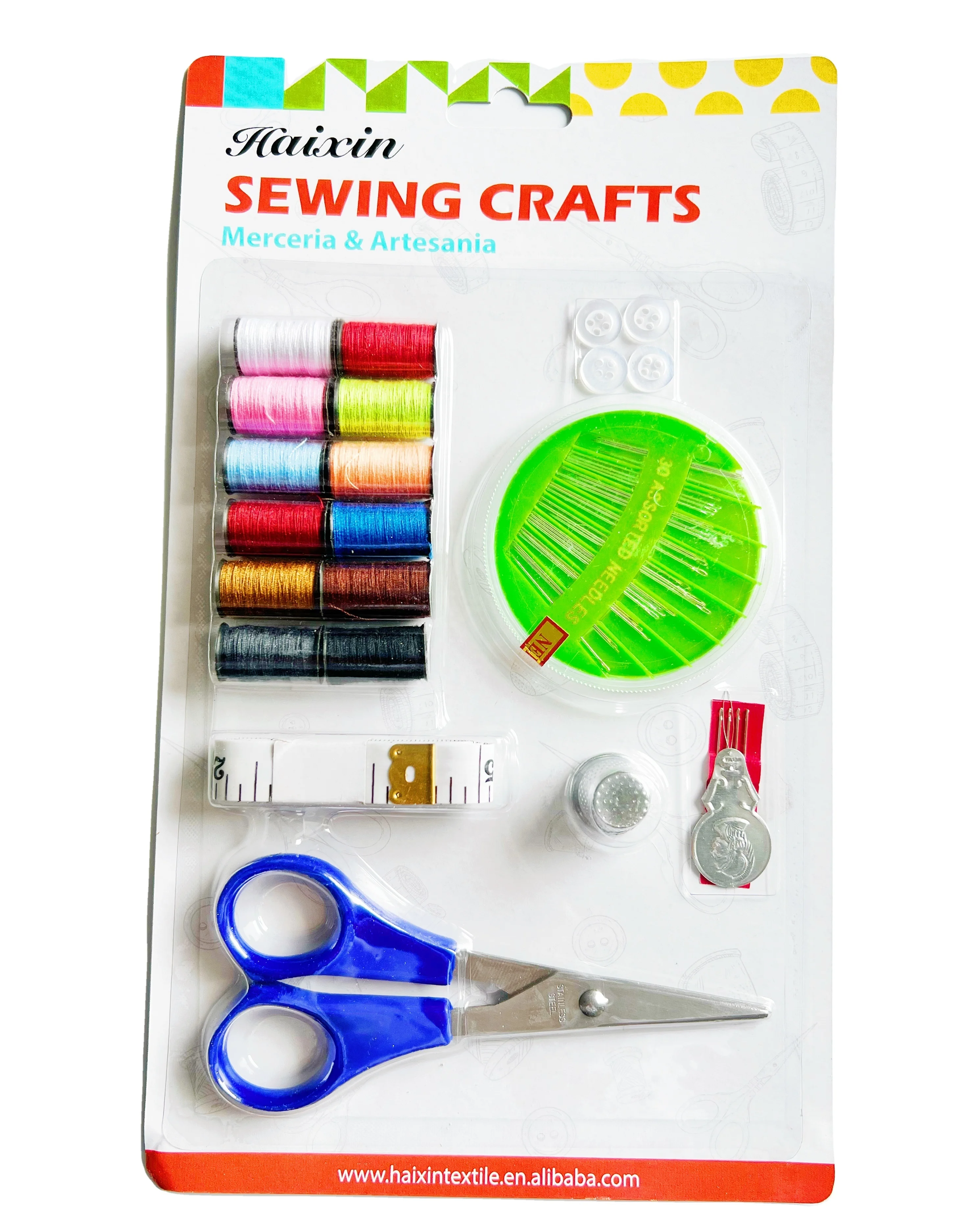 Factory Hot sale Wholesale 12 colors thread Knitting needles hand embroidery sewing kit accessories sewing set