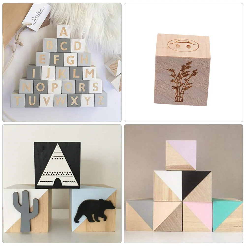 50Pcs 1.5 inch Wooden Cubes Unfinished Wood Blocks for Crafts, Solid Wood Square Cubes Blocks or DIY Decor Projects