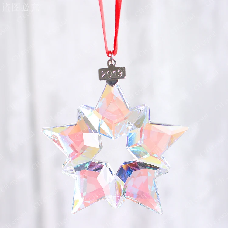 K9 Crystal Christmas Snowflake Pendant, Crystal Glass Shiny and sparkly Pendant For Home&Festive Decoration