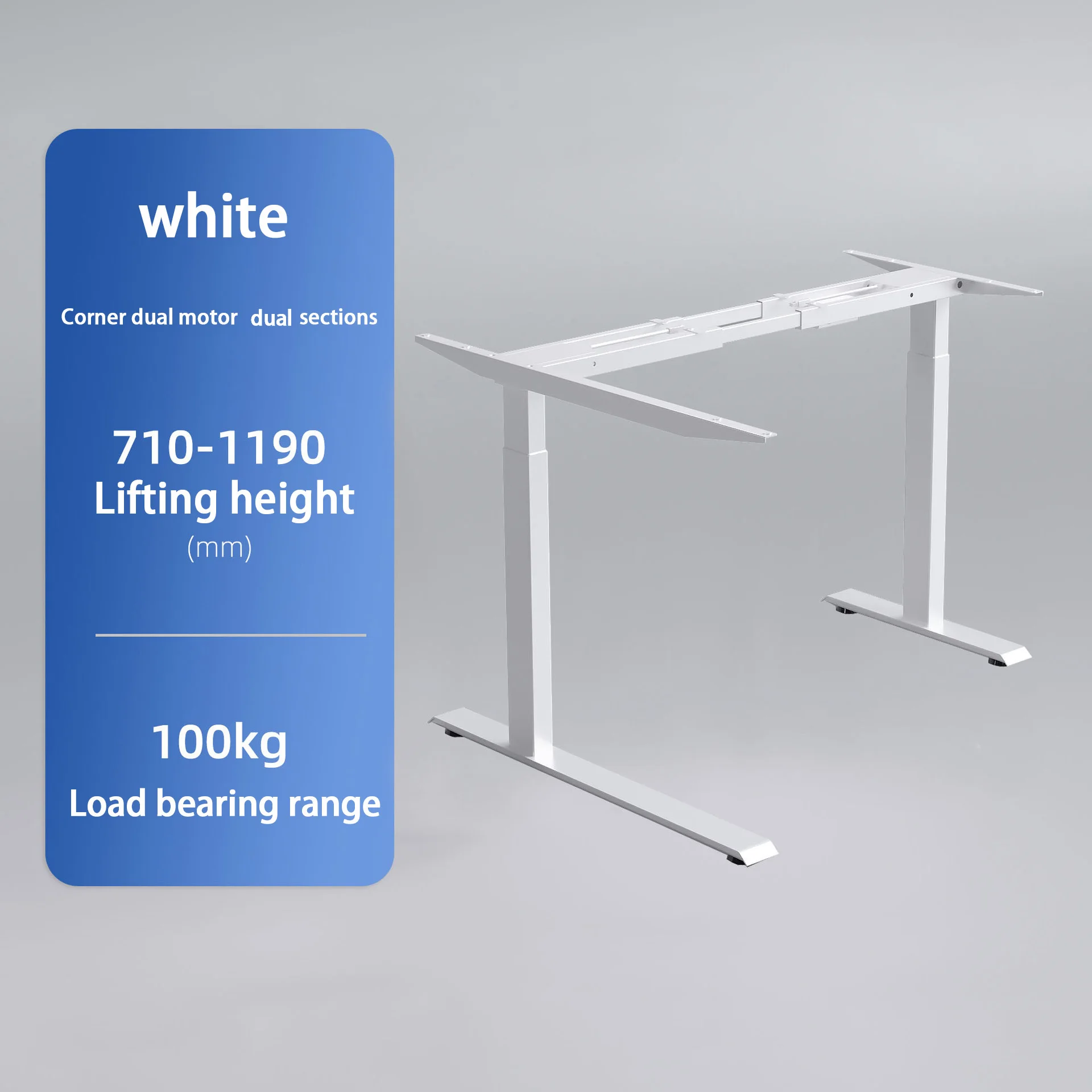 L Electric Frame Metal Stand Sit-Stand Adjustable Electronic Standing Desk with Power for Ergonomic Usage in School