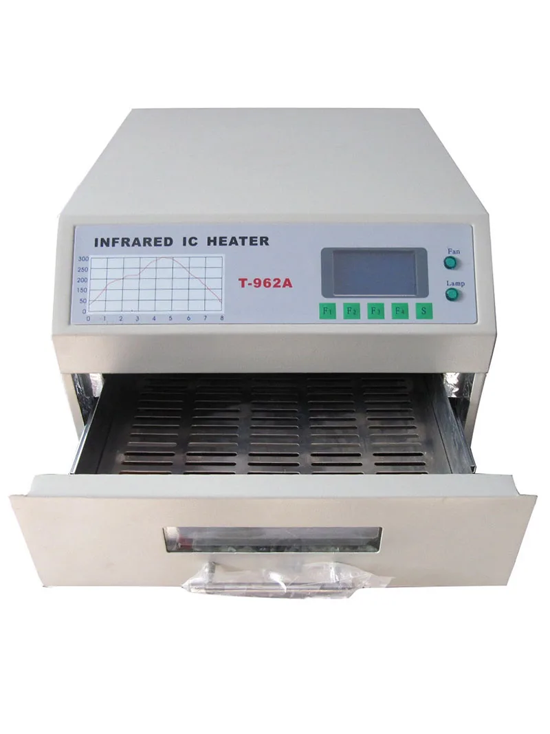 Infrared and Hot Air T962A Desktop Reflow Oven Conveyor 8Waves Soldering for PCB Welding SMT Assembly Line
