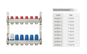OLDE Stainless Steel Manifold up to 12 Loops for Underfloor Heating with NPT/Compression/G Connection