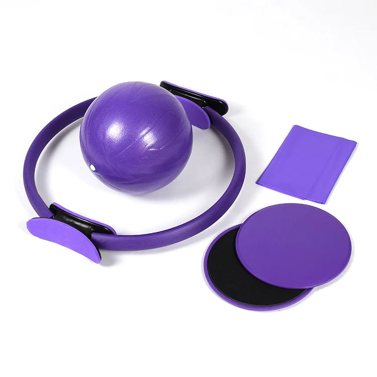 Ship From US small batch fitness Pilates ring training resistance support tool elastic band with yoga ball and slide