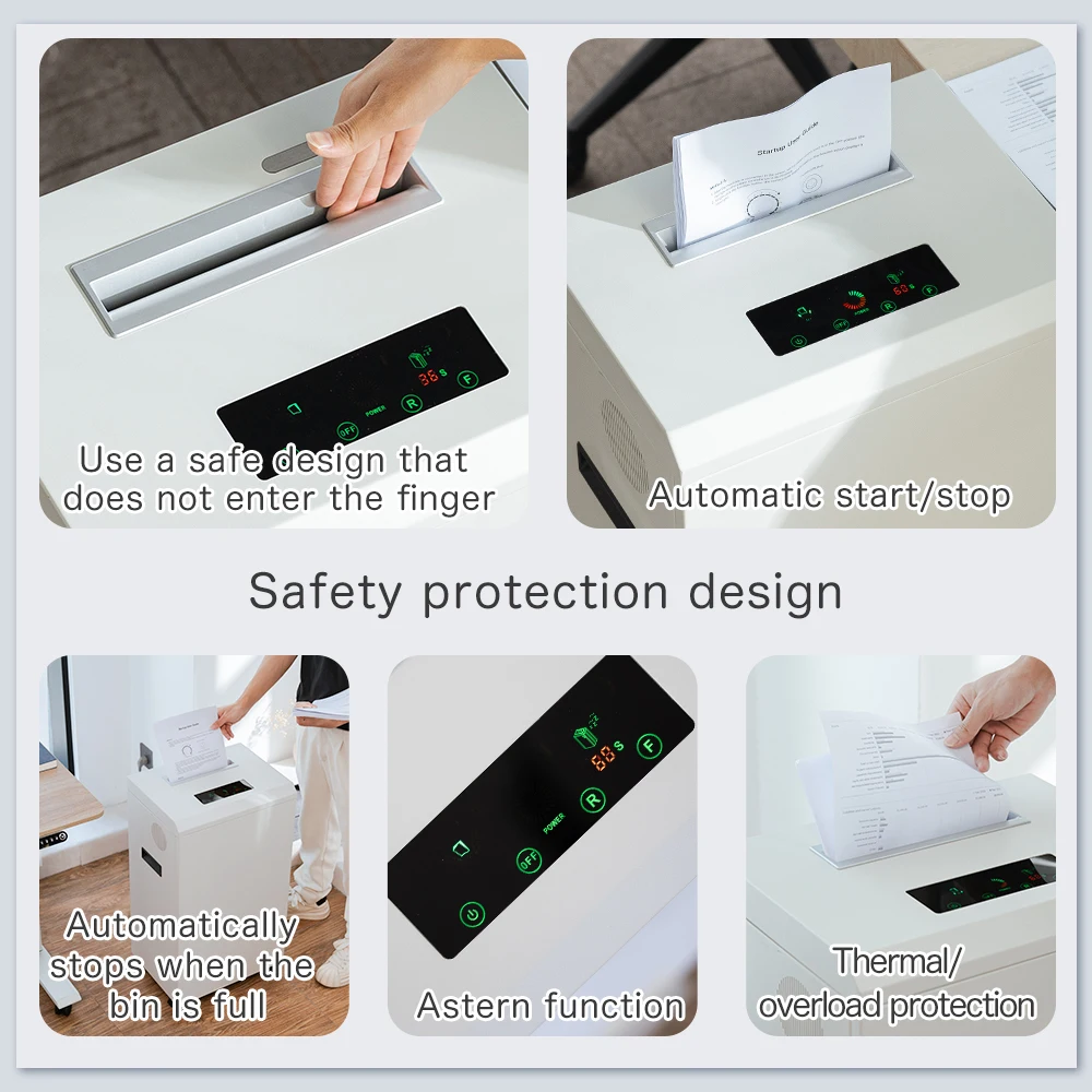 Home commercial shredder LED touch screen operation paper /CD/ credit card/paper clip non-stop shredding