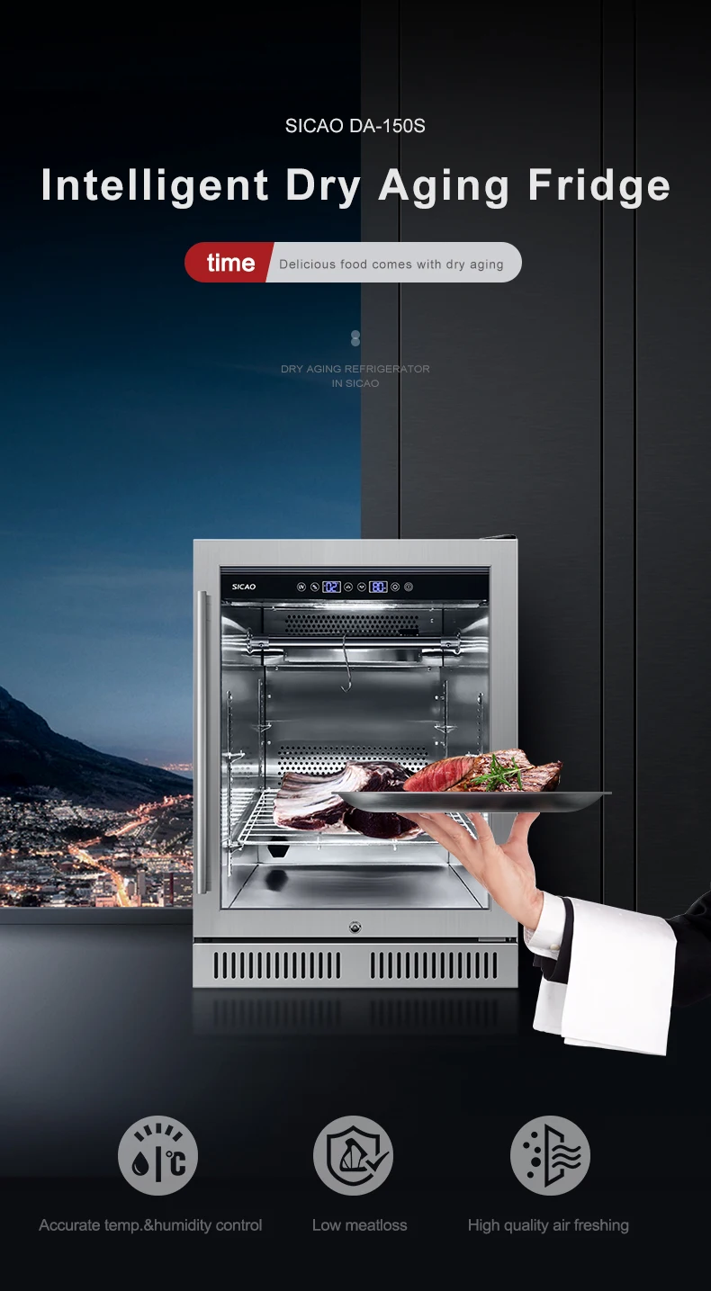 125L Dry Ager Stainless Steel Dry Aged Meat System Control Dry Aging Fridge Refrigerator For Home Meat Dry Aging Cabinet