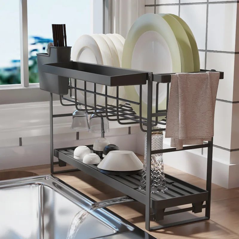 2022 Stainless Steel Large Size Draining Dish Rack Storage Kitchen Multi-Functional Rack Organizer Storage Rack