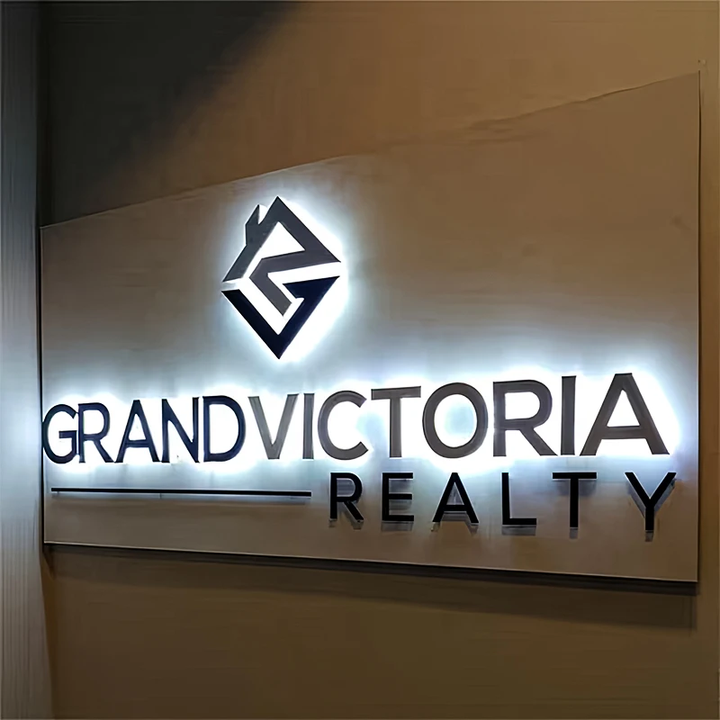 Custom Metal signs Business Signage 3D LED business sign Light up letters Acrylic Business Sign