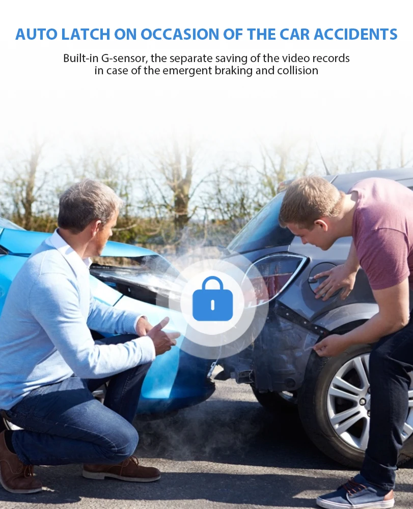 HL&OEM 2K Dual Lens dash car video cameras 2 inch GPS vehicle black box wifi car monitor Front 2K + Rear 1080P dash cams