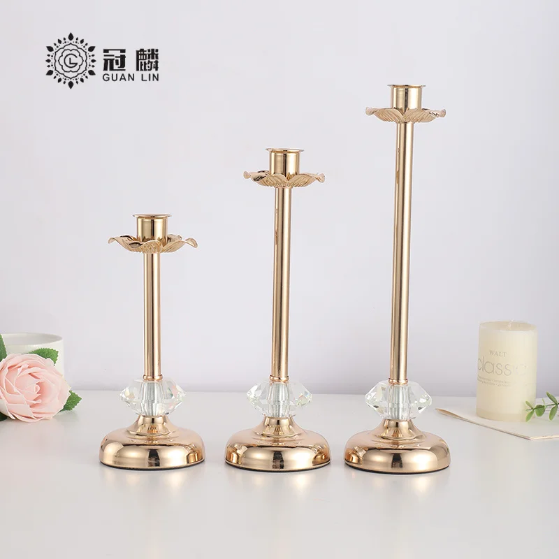 Wholesale Wedding Taper Candle Holder Centerpieces Candlestick Candelabra Luxury Metal Gold Candle Holder