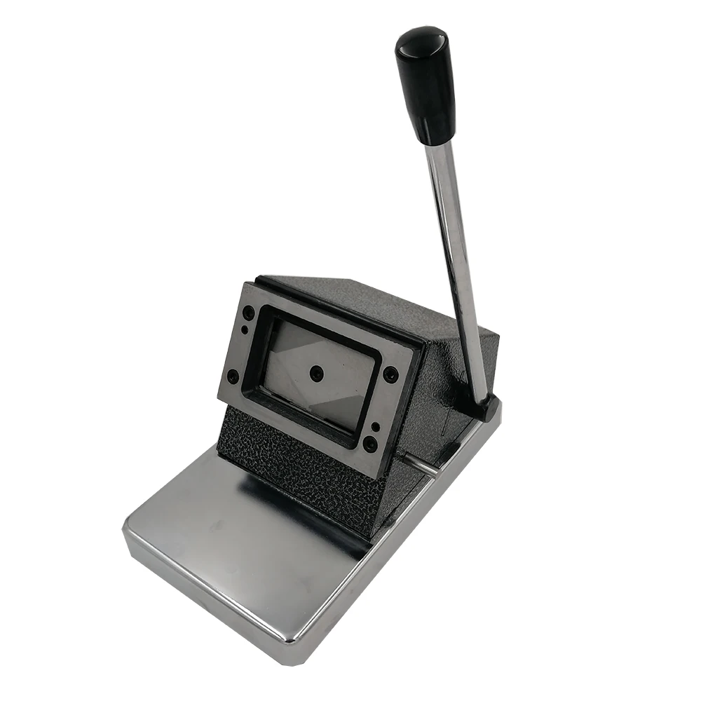 Heavy duty long steel base plate manual pvc card die cutter machine for make name bank VIP card