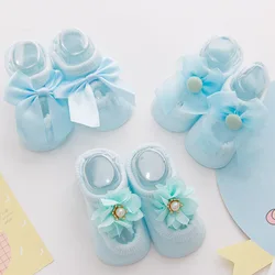 Детские носки 3 пары кружевных бантов тонкие детские хлопковые носки с вырезами