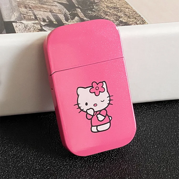 Оптовая продажа розовая Зажигалка Hello Kitty ветрозащитная зажигалка с розовым пламенем подарок для