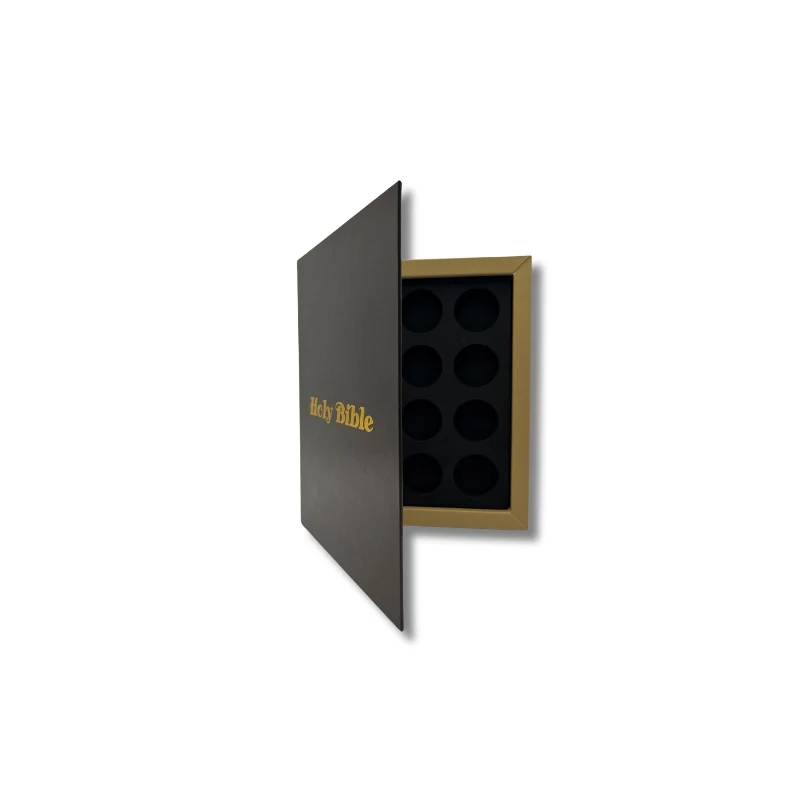 Fashion Coin Display Rigid Box Custom Logo Book Shape Luxury Leather Medal Boxes