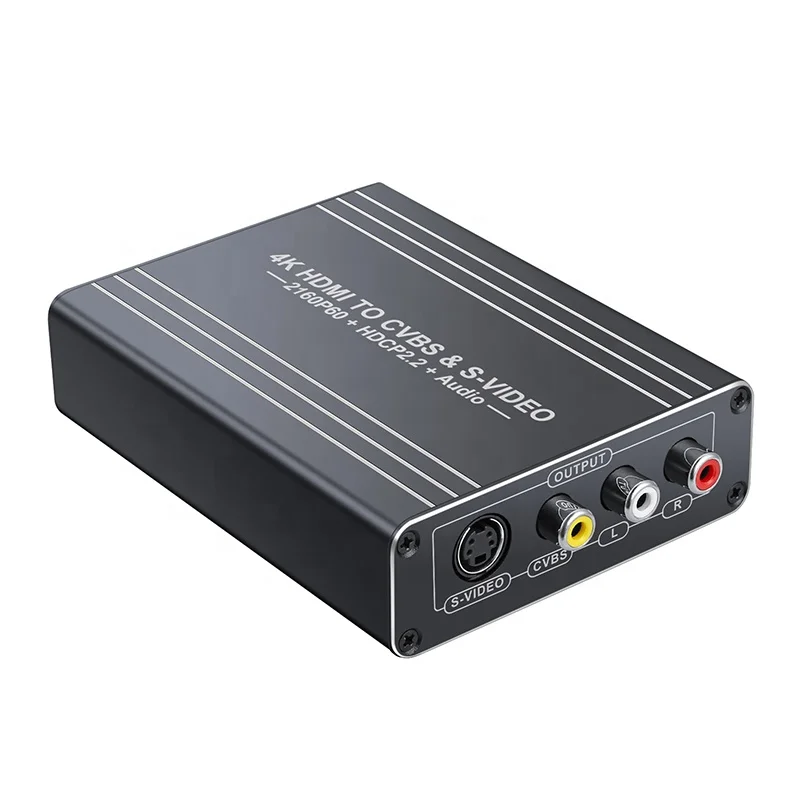 Xput HDMI Cvbs Adapter HD Video Converter 4K 60Hz HDMI To AV/RCA Cvbs S-Video Video Adapter Converter Support HDCP2.2 For TV