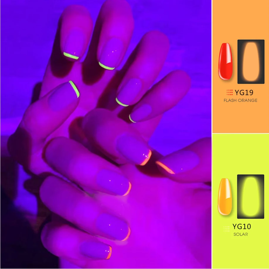  Nail art световой UV геля soak off Гель лак для ногтей светятся в темноте
