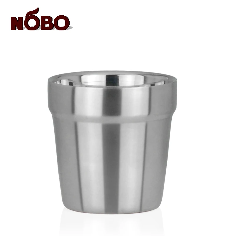 Wholesale korean metal soju cup coffee tea cup stainless steel drinking cup with Double layer structure
