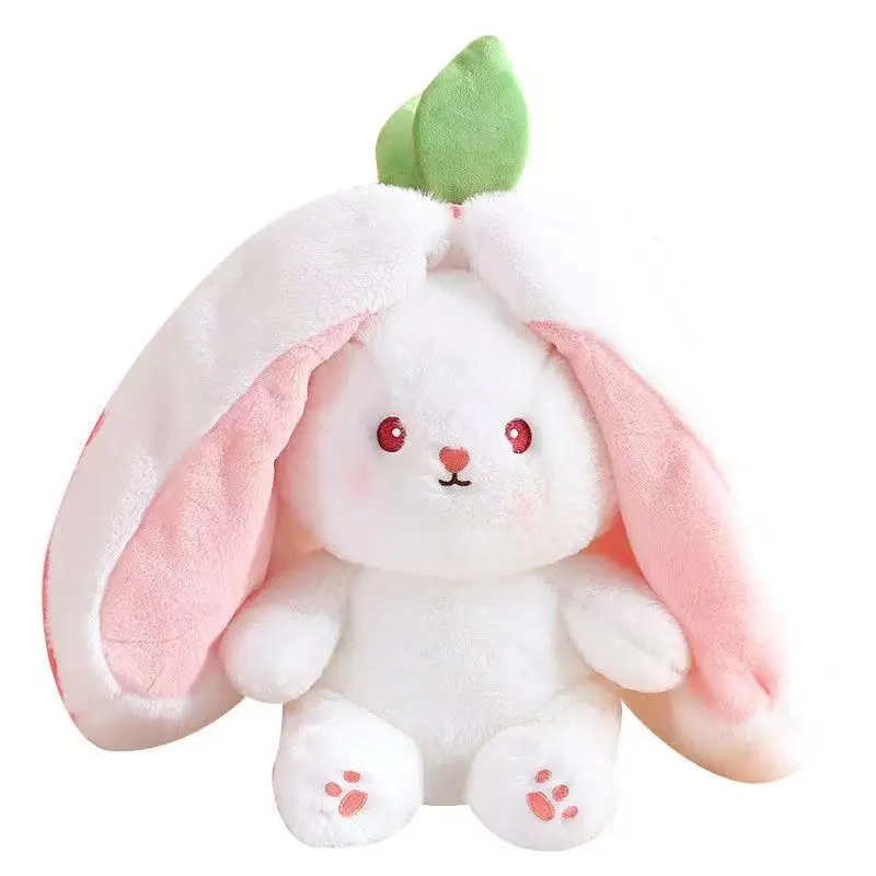 New hot small fruit turn strawberry rabbit doll carrot plush toy rabbit toy velveteen rabbit plush toy