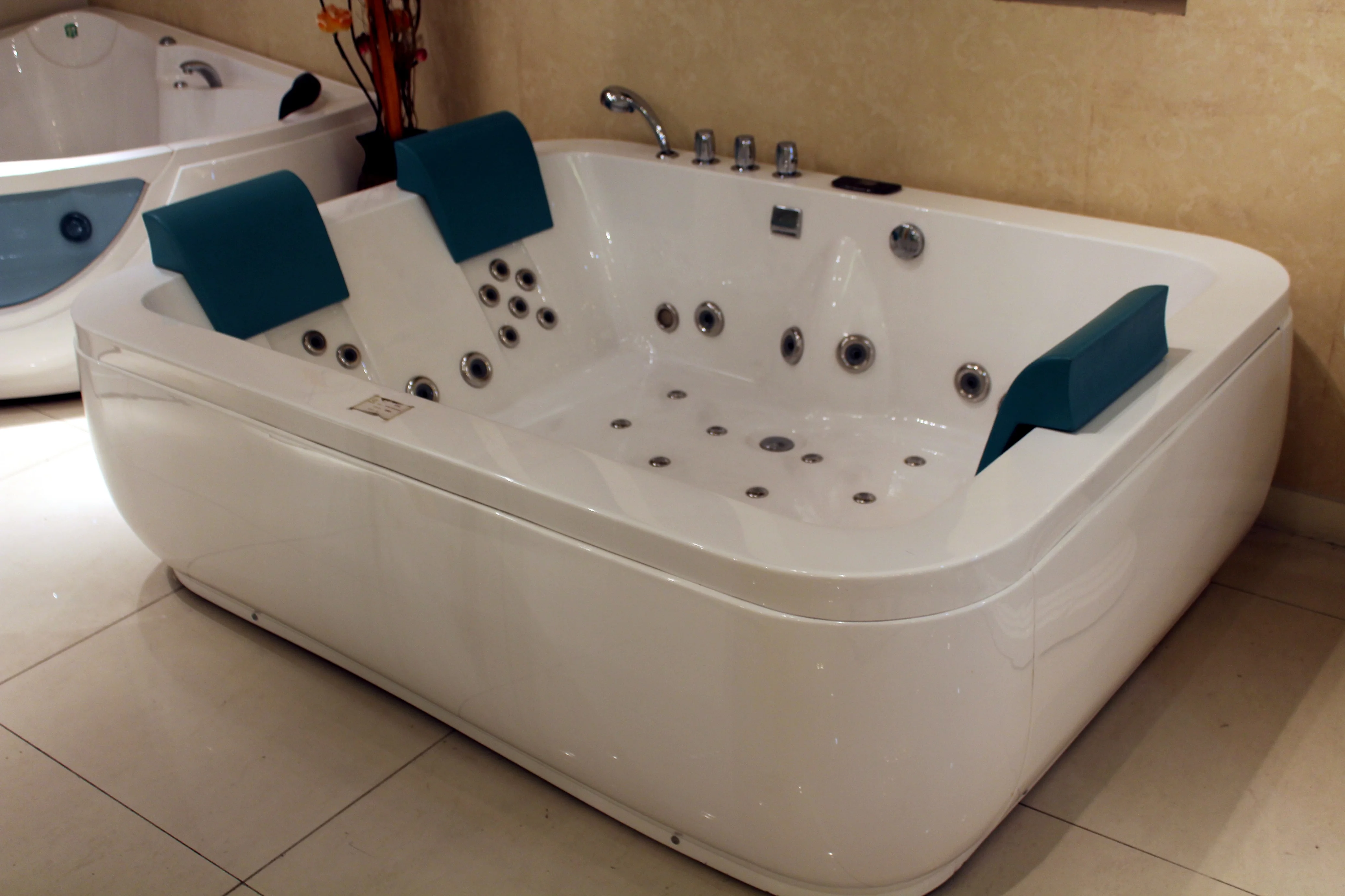 large size  2m whirlpool hot tub 3 person family jetted massage bathtub spa