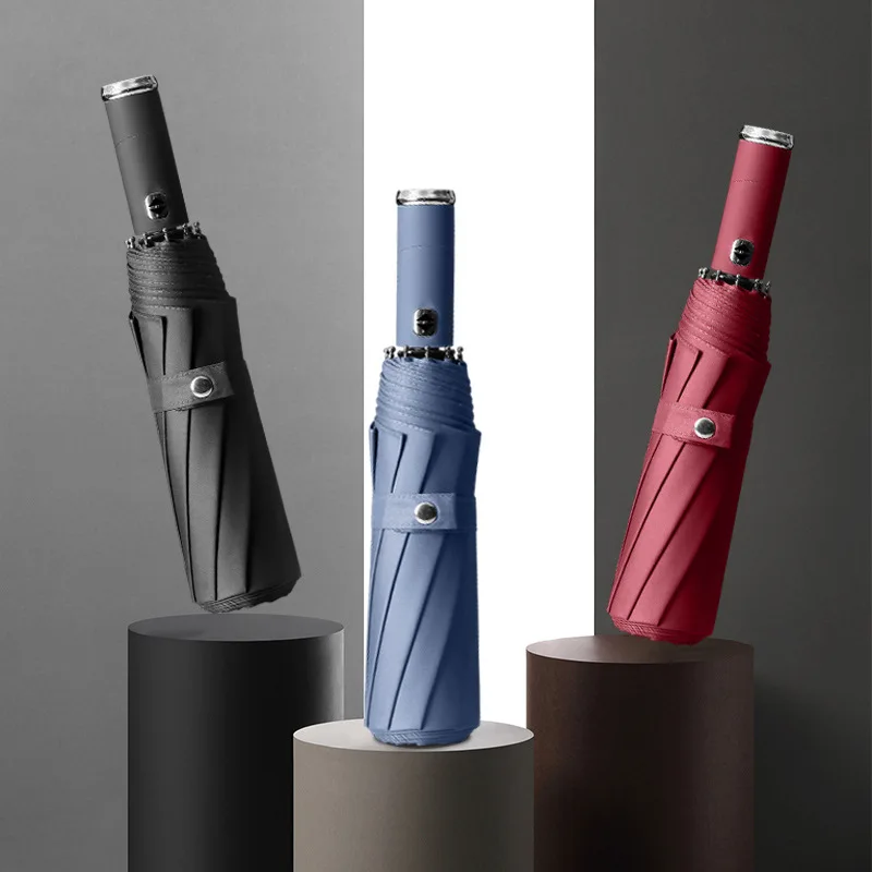 High Class Wholesale Windproof Folding Automatic Open Close Luxury Led auto Umbrella