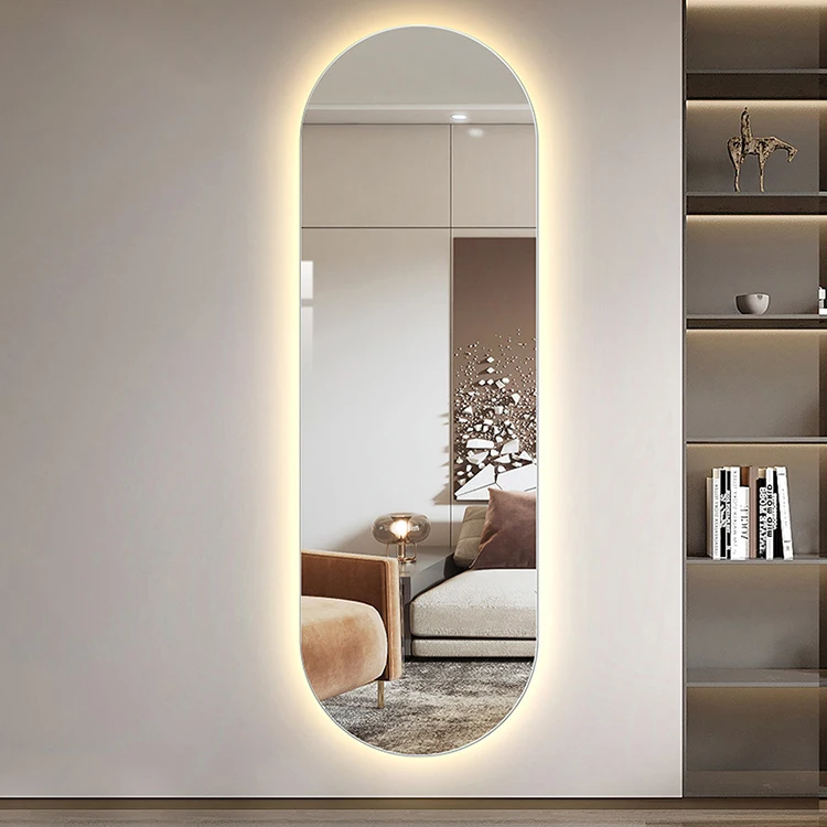factory custom full-length led mirror large long whole body floor mirrors standing mirror frameless wall espejos with light up
