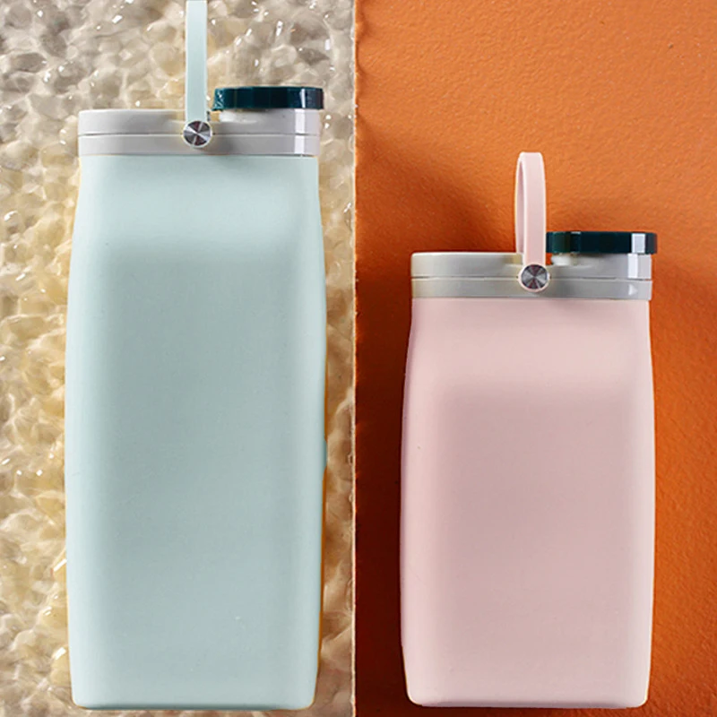 Running Custom Collapsible Bottle Water Drink Children 21oz School Leakproof Bpa Free Collapsible Silicone Bottle Water For Kids