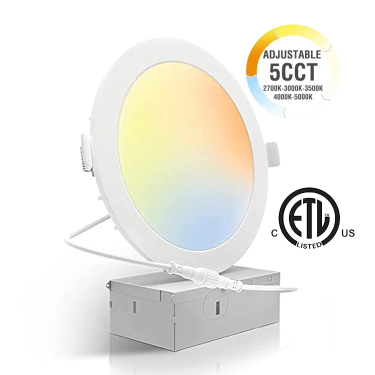 OEM ODM ETL 5CCT 6 дюймов 15 Вт без мерцания регулируемый круглый утопленный сверхтонкий светодиодный скрытый свет