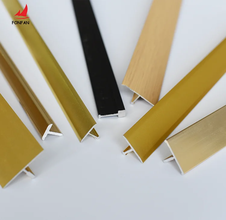 T shape transition metal  decorative strip aluminum profile for wall floor trim supplier
