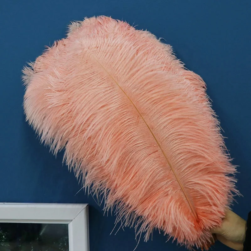 45-50CM wholesale cheap large black Ostrich Feathers High Quality Multi-Color Smooth Fluffy  fabric faux ostrich feathers red