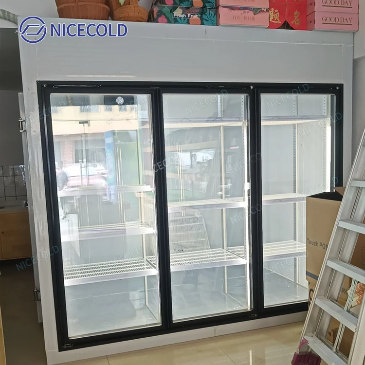 Custom Multifunction 4 Glass Door Walk in Cooler Cold Room for Flowers Display Cooler