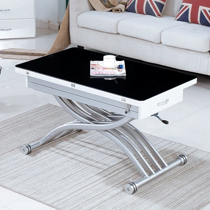 Europe 3 in 1 Transforming round glass top dining table coffee table transformer extending table
