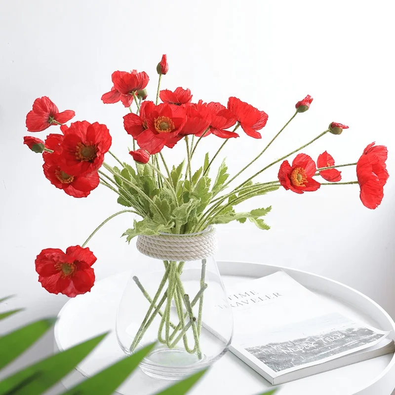 Corn poppy flower silk flower home decoration artificial plants and flowers