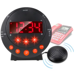 Vibrate Multifunctional Led Mirror Electronic Alarm For Bedroom, Fm Radio Rotatable Clock