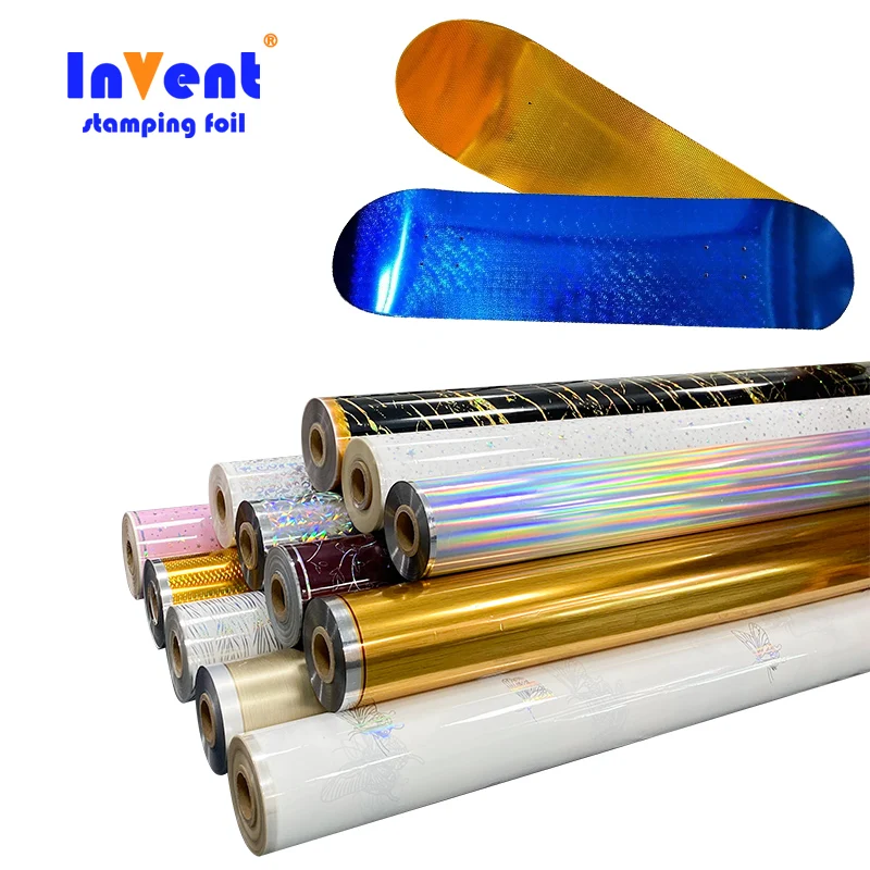 High Quality Gold Silver Square Holographic Hot Stamping Foil  skateboard heat transfer film