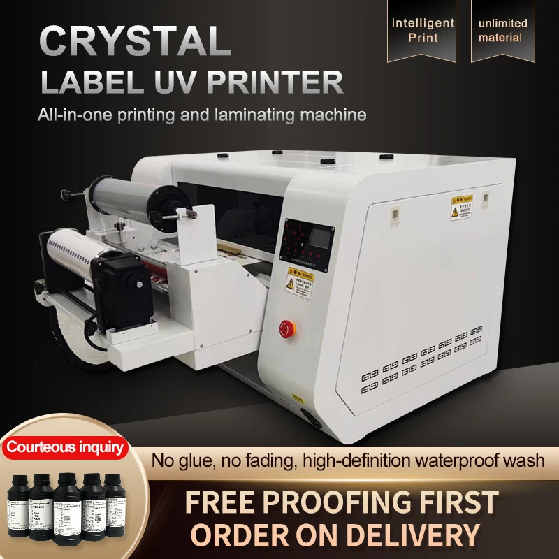 Hot 3 In 1 hybrid UV flatbed and roll to roll DTF gold silver white transparent ab Printer transfer a3 uv dtf  Sticker printer