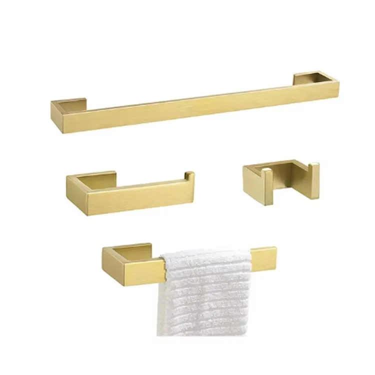 4 pieces set Black hotel bathroom accessories bathroom hardware set stainless steel bathroom accessories set for home