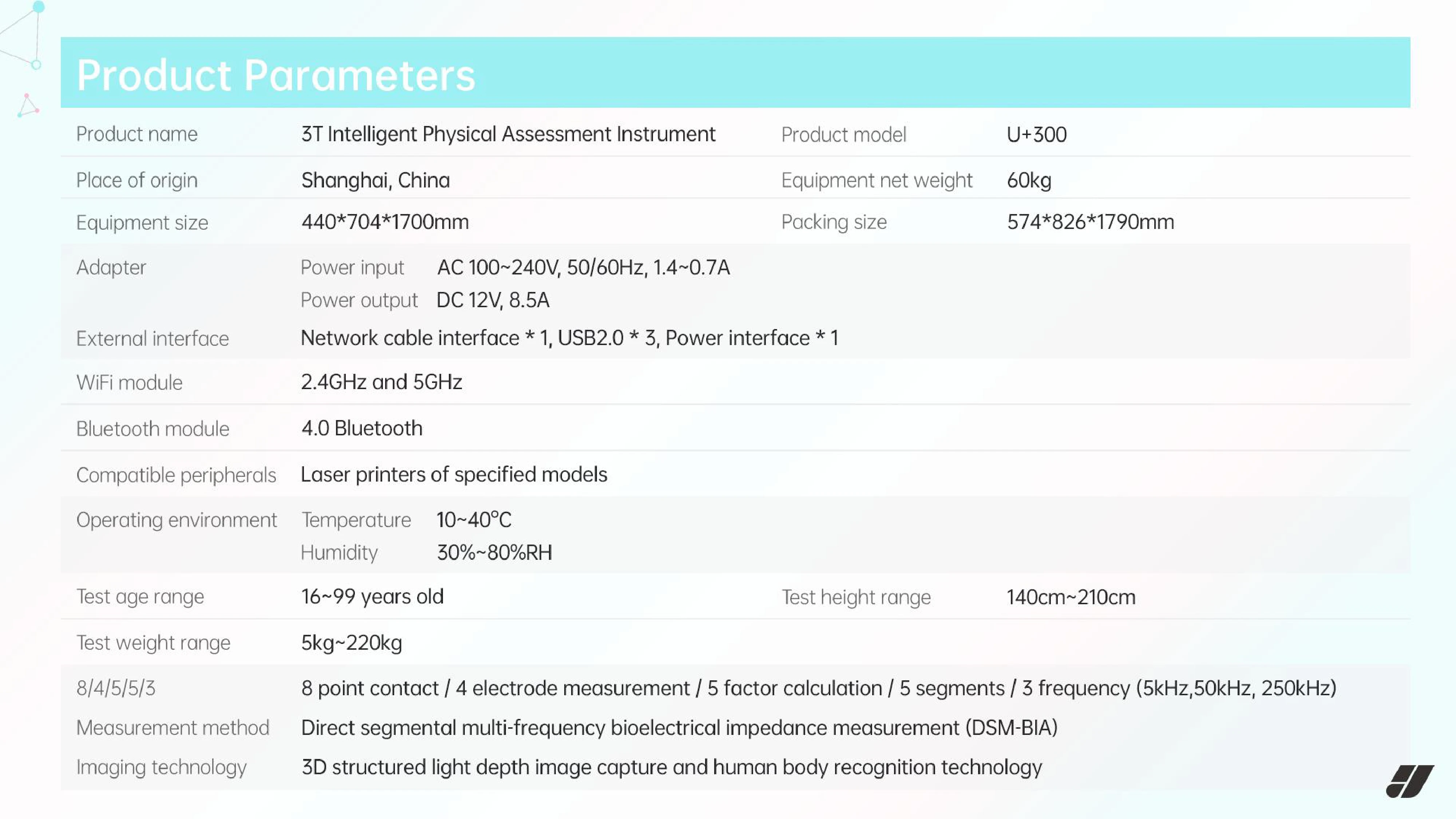 Al three-dimensional fitness in 270 body composition analyzer for bmi testing and analysis 8 point muscle Obesity Assessment