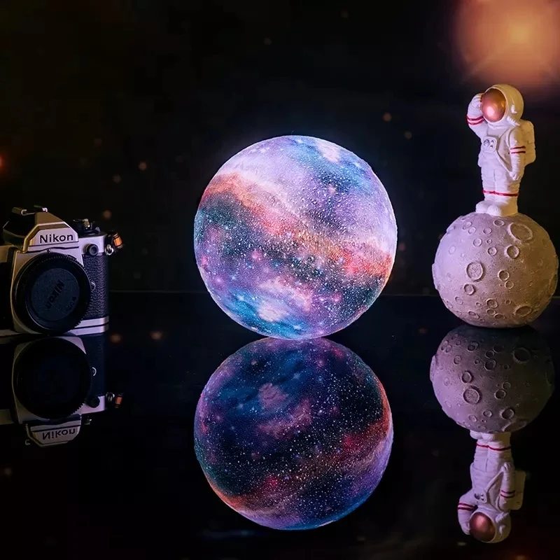 Оптовая продажа лампа Galaxy Space 16 цветов Лавовая Лампа луна галактика ночник Галактический шар 3D печать Лунная для подарка