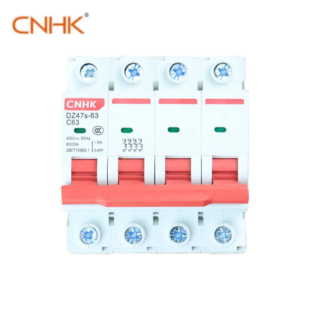 CNHK Circuit Breaker 4 Pole 6 Amp 6A Breaker Solar MCB Manufacturer Din Rail Modular MCB Mini Circuit Breaker