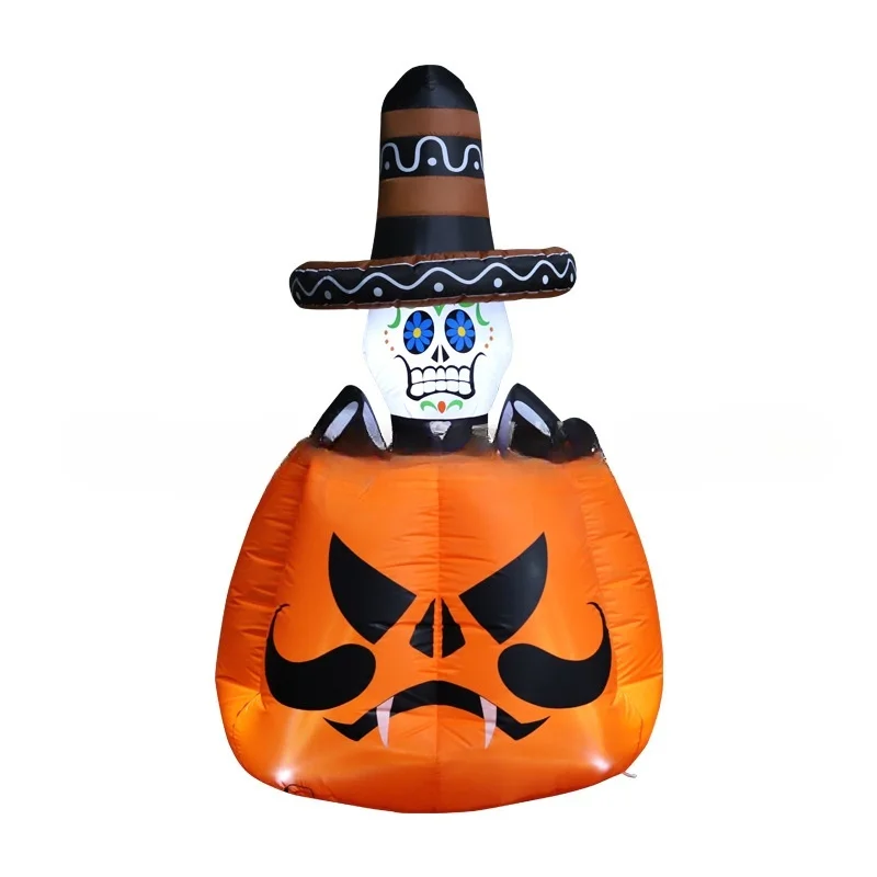 Halloween Pumpkin Ghost Inflatable Decorations Rotating Magic LED Lights Cute Indoor/Outdoor Clearance Home Holiday Yard Lawn