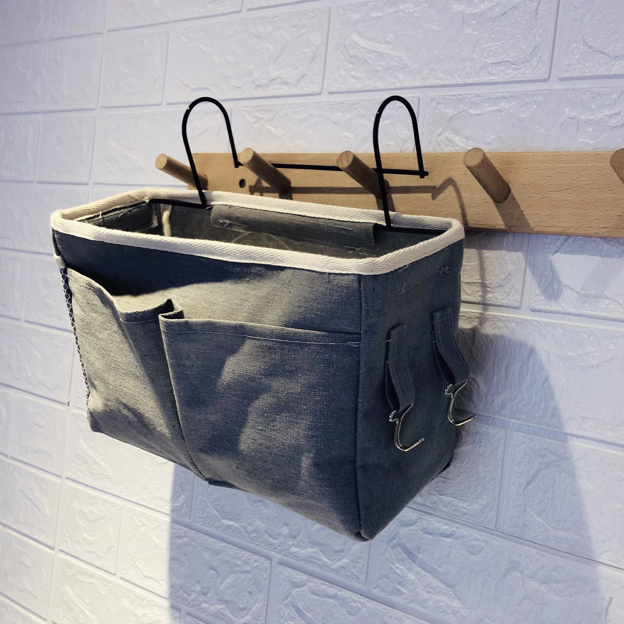 Home Multi-functional Bedside Hanging Bag College Student Dormitory Bedside Fabric Hanging Basket Bed Debris Sorting Storage Bag