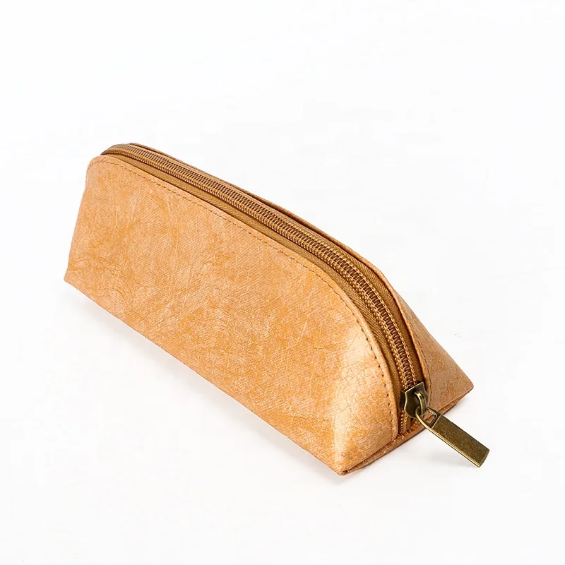Fashion Unique triangle tyvek pen bag 100% recyclable washable brown tyvek paper pencil pouch Anti tear Tyvek Stationery Bag